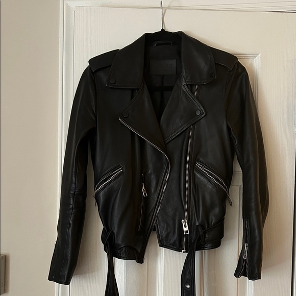 All Saints Jackets & Blazers - All Saints Black Leather Biker Jacket